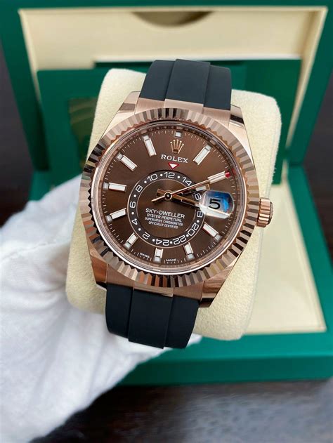 rolex sky dweller chocolate|rolex dweller price.